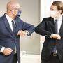 Bundeskanzler Sebastian Kurz traf zu Mittag mit Ratspräsident Charles Michel zusammen
