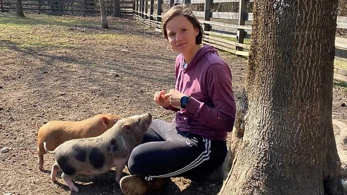 Die beiden europäischen Minischweine Elsa und Shrek fühlen sich bei Eisschnelllauf-Queen Vanessa Herzog in Ferlach pudelwohl