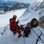 Dreharbeiten direkt an der Randkluft auf dem Weg zum Dachstein