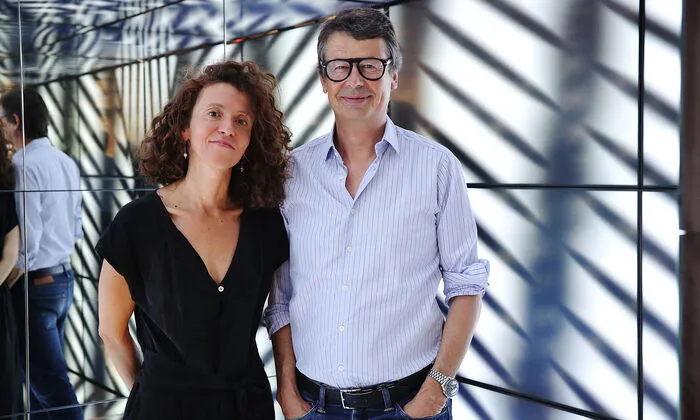 Kuratorin Katrin Bucher Trantow und Künstler Peter Kogler