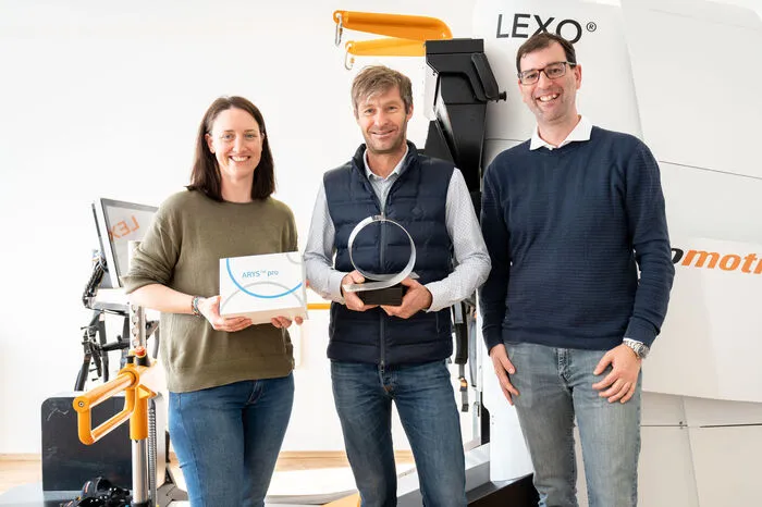 Innovationspreis für Tyromotion: Barbara Huber (Vertriebsleiterin), Alexander Kollreider (Gründer und CFO), Armin Harrasser (Entwicklungsleiter).
