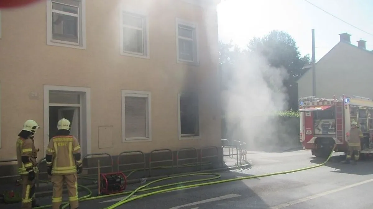 Der Brand brach im Erdgeschoss aus