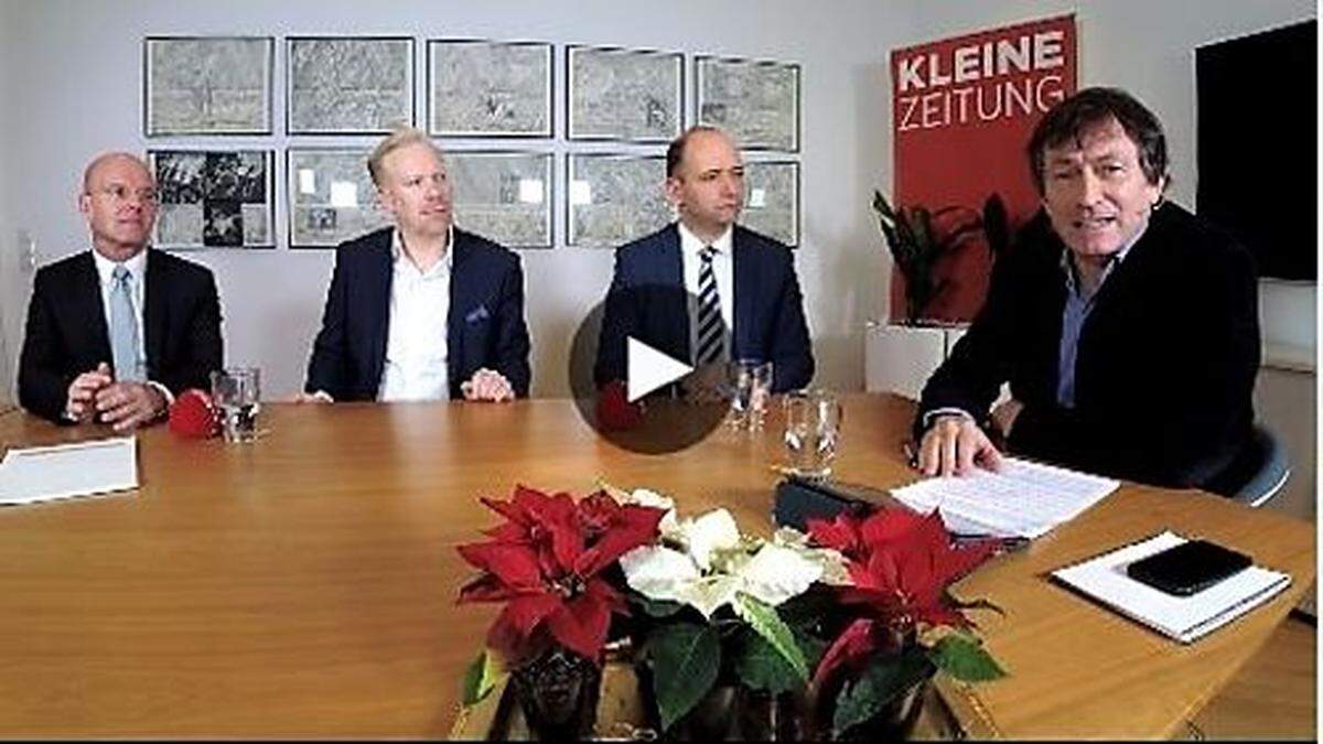 Peter Plaikner, Heimo Leposchitz und Thomas Hofer im Gespräch mit Michael Jungwirth.