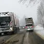 Schneefahrbahn Montagfrüh auf der B96