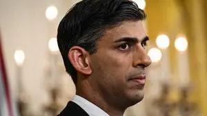 CORRECTION / British Prime Minister Rishi Sunak takes part in a joint-press conference with US President Joe Biden in the East Room of the White House in Washington, DC, on June 8, 2023. (Photo by Brendan SMIALOWSKI / AFP) / The erroneous mention[s] appearing in the metadata of this photo by ANDREW CABALLERO-REYNOLDS has been modified in AFP systems in the following manner: [Sunak] instead of [Sunaka]. Please immediately remove the erroneous mention[s] from all your online services and delete it (them) from your servers. If you have been authorized by AFP to distribute it (them) to third parties, please ensure that the same actions are carried out by them. Failure to promptly comply with these instructions will entail liability on your part for any continued or post notification usage. Therefore we thank you very much for all your attention and prompt action. We are sorry for the inconvenience this notification may cause and remain at your disposal for any further information you may require.