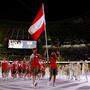Österreichs Team bei der Eröffnung der Olympischen Spiele
