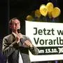 ABD0121_20241011 - FRASTANZ - ÖSTERREICH: Der amtierende Landeshauptmann Markus Wallner (ÖVP) im Rahmen Des Wahlkampfabschlusses der ÖVP Vorarlberg, am Freitag, 11. Oktober 2024, in Frastanz. - FOTO: APA/BARBARA GINDL