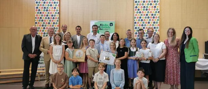 Der neue Kindergemeinderat in Ludersdorf-Wilfersdorf bei der Angelobung vergangenen Freitag
