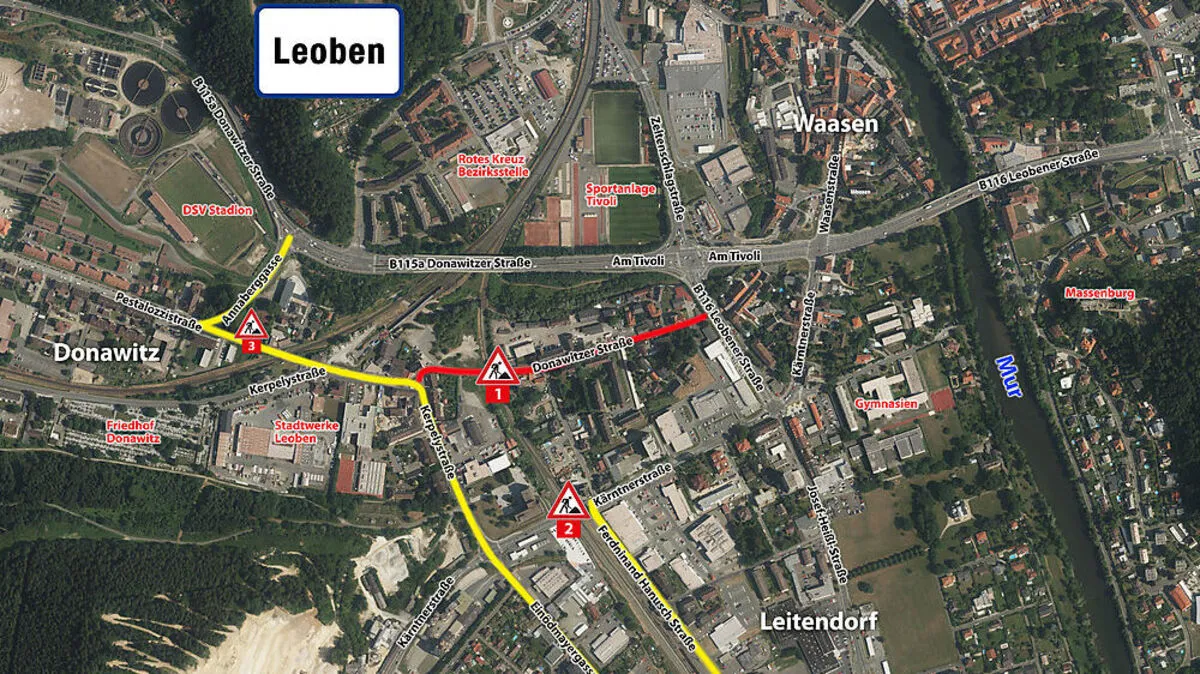 Straßensperren in Leoben 