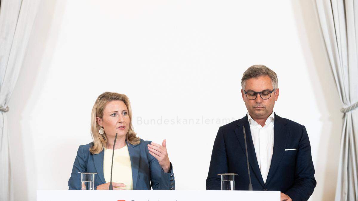 Familienministerin Susanne Raab, Finanzminister Magnus Brunner (beide ÖVP) 