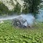 Warum die Hütte in Flammen aufgegangen ist, war vorerst nicht bekannt