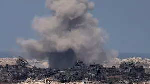 TOPSHOT - This picture taken from a position at Israel's border with the Gaza Strip shows smoke billowing amid Israeli bombardment of the besieged Palestinian territory on September 16, 2025. Israel unleashed a massive new bombing campaign on Gaza City on September 16 after visiting US Secretary of State Marco Rubio backed the ally's goal of eradicating the Palestinian Hamas movement and warned that only days may be left for a diplomatic solution. (Photo by Menahem KAHANA / AFP)
