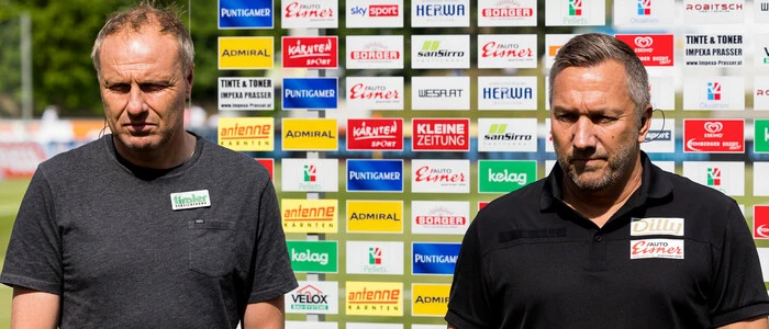 Wird Thomas Silberberger (links) ausgerechnet von einem seiner Vorgänger am WAC-Trainersessel, Manfred Schmid, abgelöst?