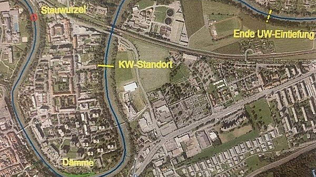 Für den geplanten Bau des Murkraftwerks in Leoben laufen die Vorplanungen