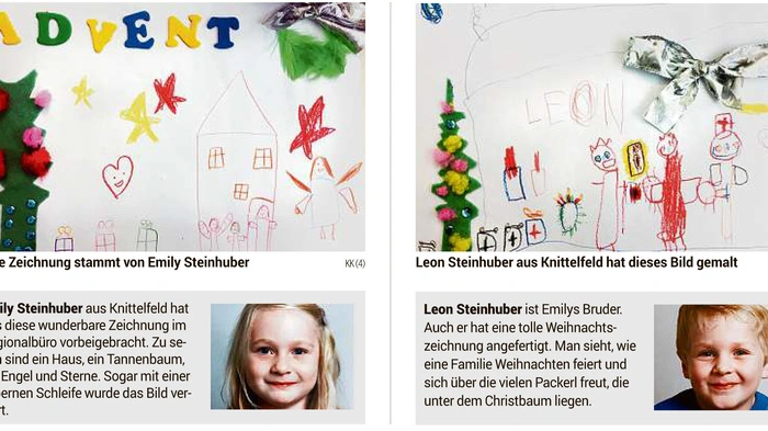In der Adventzeit erscheinen in der Regionalausgabe der Kleinen Zeitung jeden Tag Zeichnungen, die Kinder aus Murtal und Murau gestaltet haben.