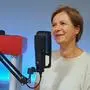 Judith Schwentner von den Grünen nahm bei uns im Podcast-Studio Platz