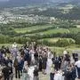 Gefeiert wurde mit Ausblick auf Burg Taggenbrunn 