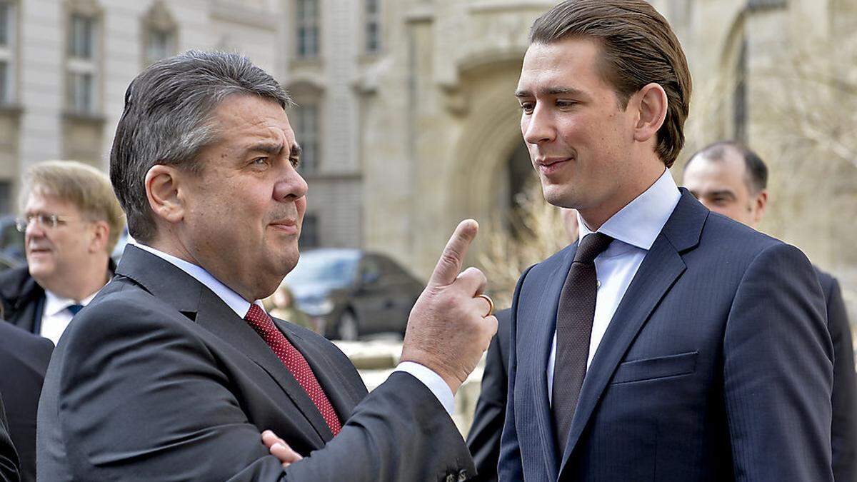 Deutschlands Außenminister Sigmar Gabriel (SPD) traf am Montag seinen österreichischen Amtskollegen Sebastian Kurz 