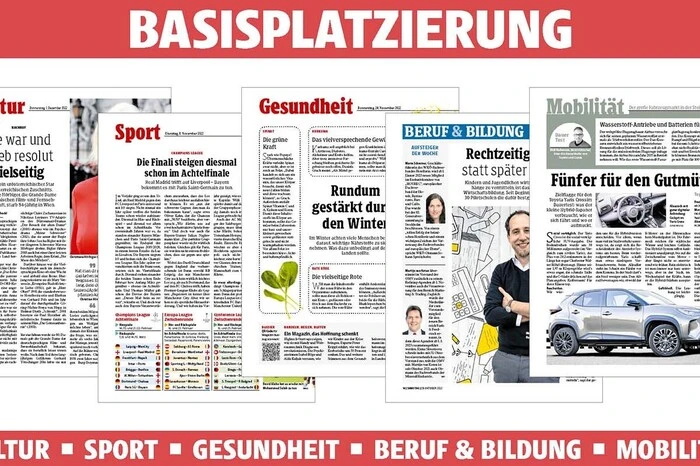 Basisplatzierung: Kultur &amp; Medien, Sport, Gesundheit, Beruf &amp; Bildung, Mobilität