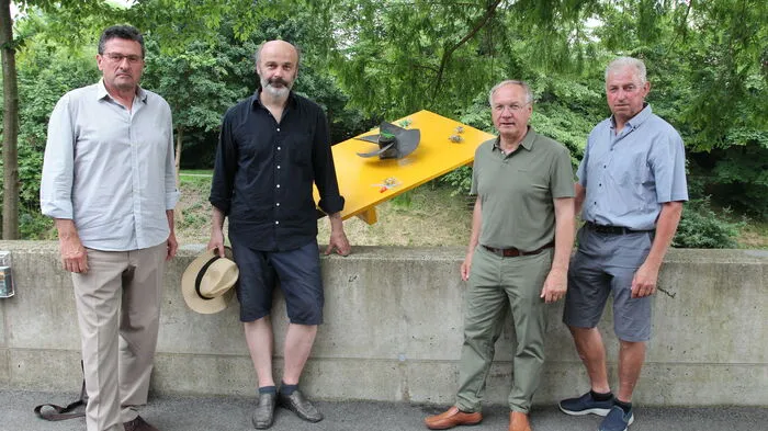 Eröffnung der Sommerspiele durch Michael Mehsner, Klaus Schafler, Bürgermeister Josef Ober und Manfred Promitzer.