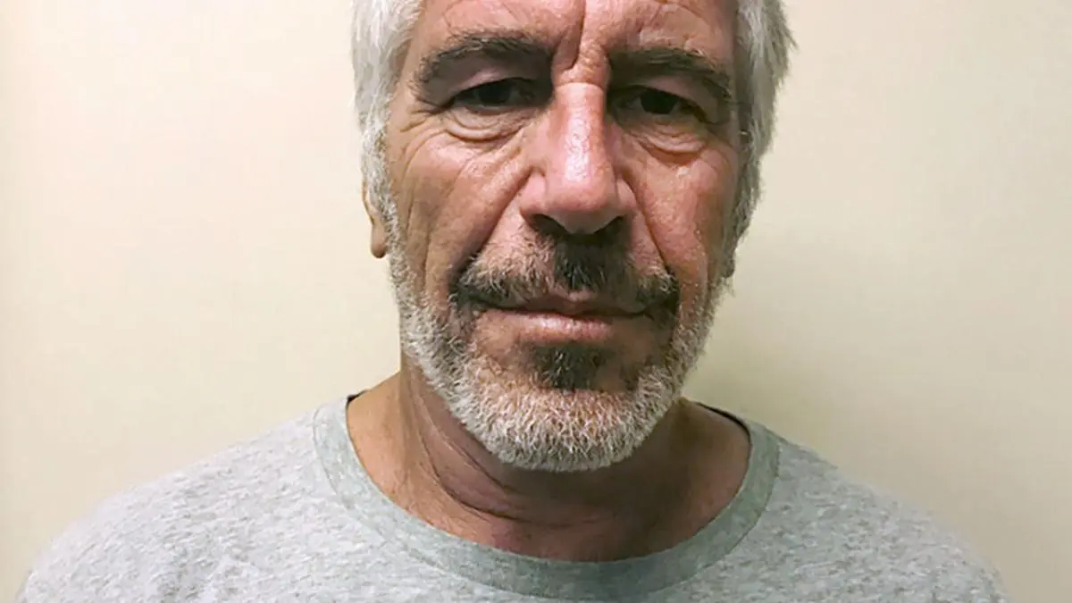 FILE - This March 28, 2017, file photo, provided by the New York State Sex Offender Registry, shows Jeffrey Epstein. Attorney General William Barr says Jeffrey Epstein’s death was the result of a “perfect storm of screw-ups.” Barr’s comments in an interview Thursday with The Associated Press come days after two New York correctional officers responsible for guarding Epstein were charged with falsifying prison records. (New York State Sex Offender Registry via AP, File)