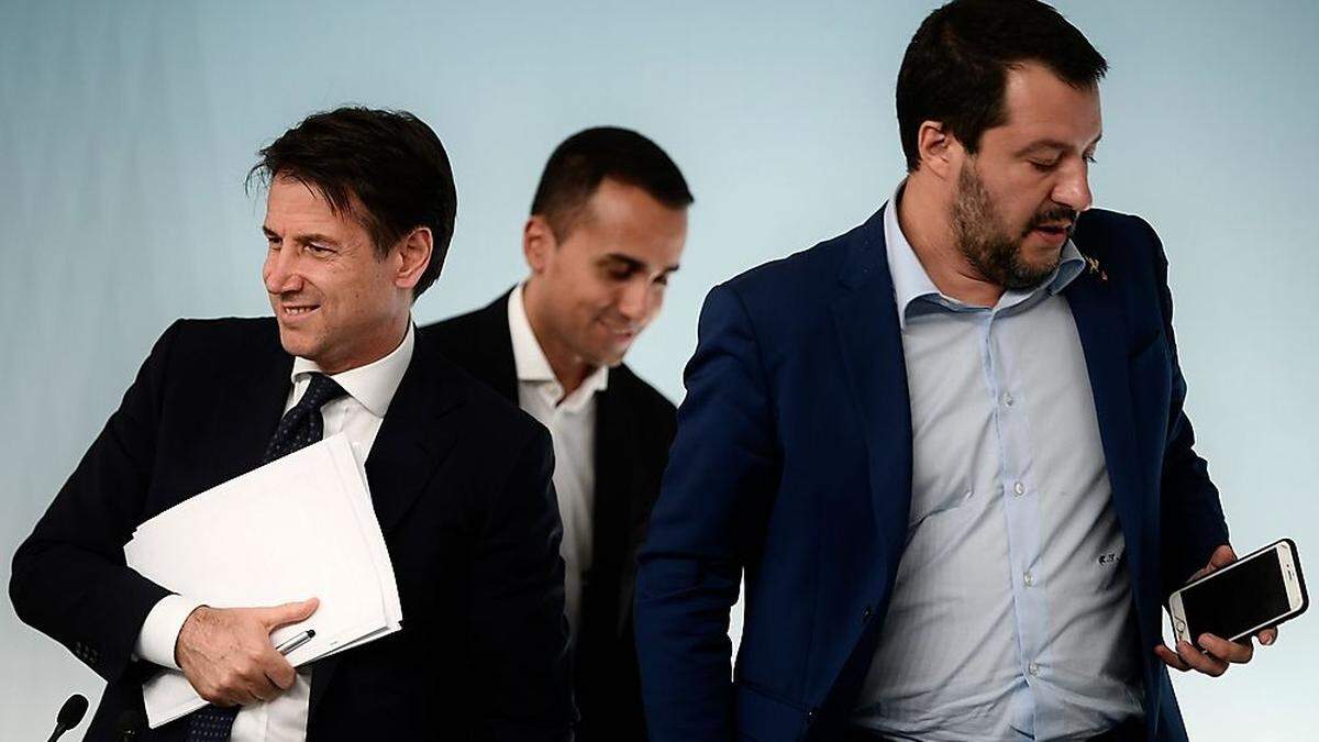 Conte, Di Maio und Salvini