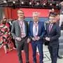 Geschäftsführer Florian Seifter, Landesobmann Anton Lang und Klubchef Hannes Schwarz beim Parteitag in Linz