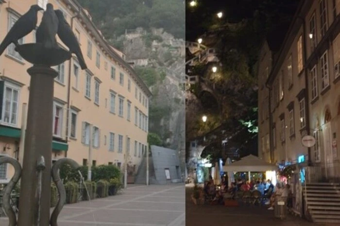 Auch am Schloßbergplatz ändert sich über Nacht die Atmosphäre.