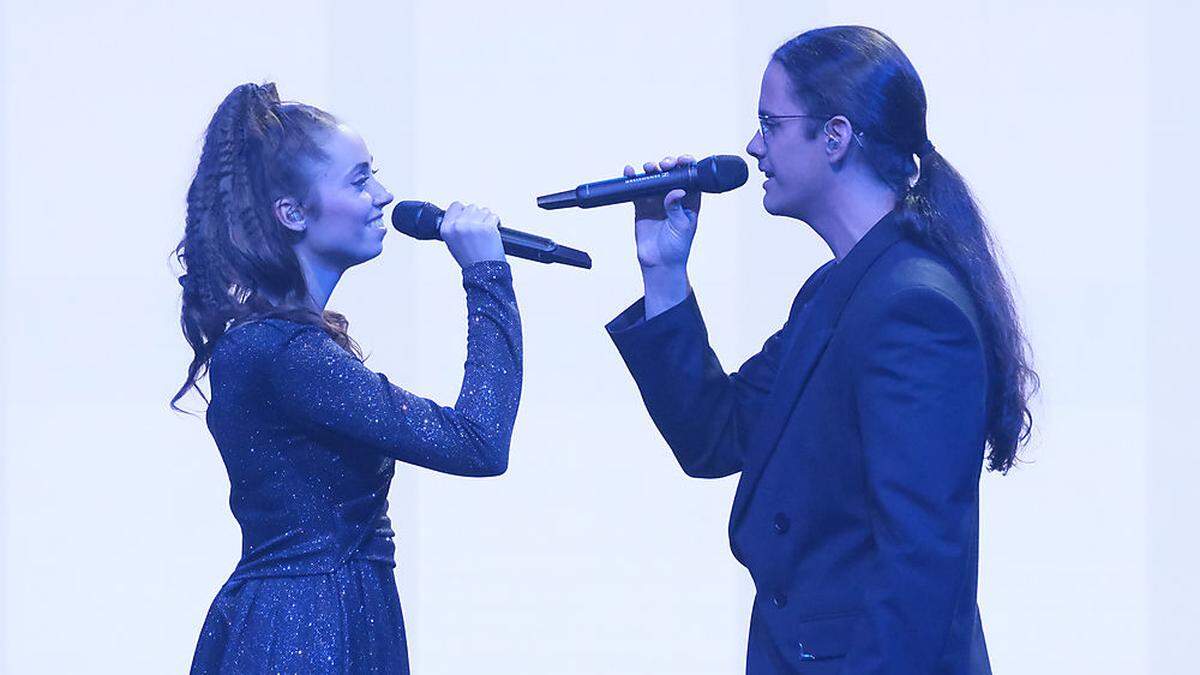 Judith Lisa Bogusch und  Sebastian Holzer bei der Probe für die heutige Show