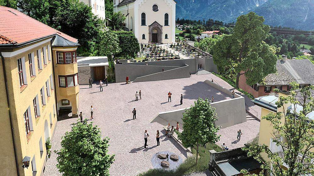 So soll der neue Dorfplatz- und Schulplatz künftig aussehen. In den kommenden zwei bis drei Jahren soll er fertiggestellt werden