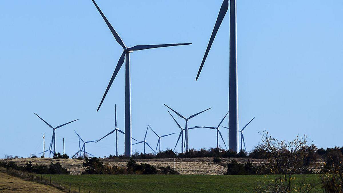 Windräder in Minco, Oklahoma, versorgen Googles Rechenzentren mit Strom