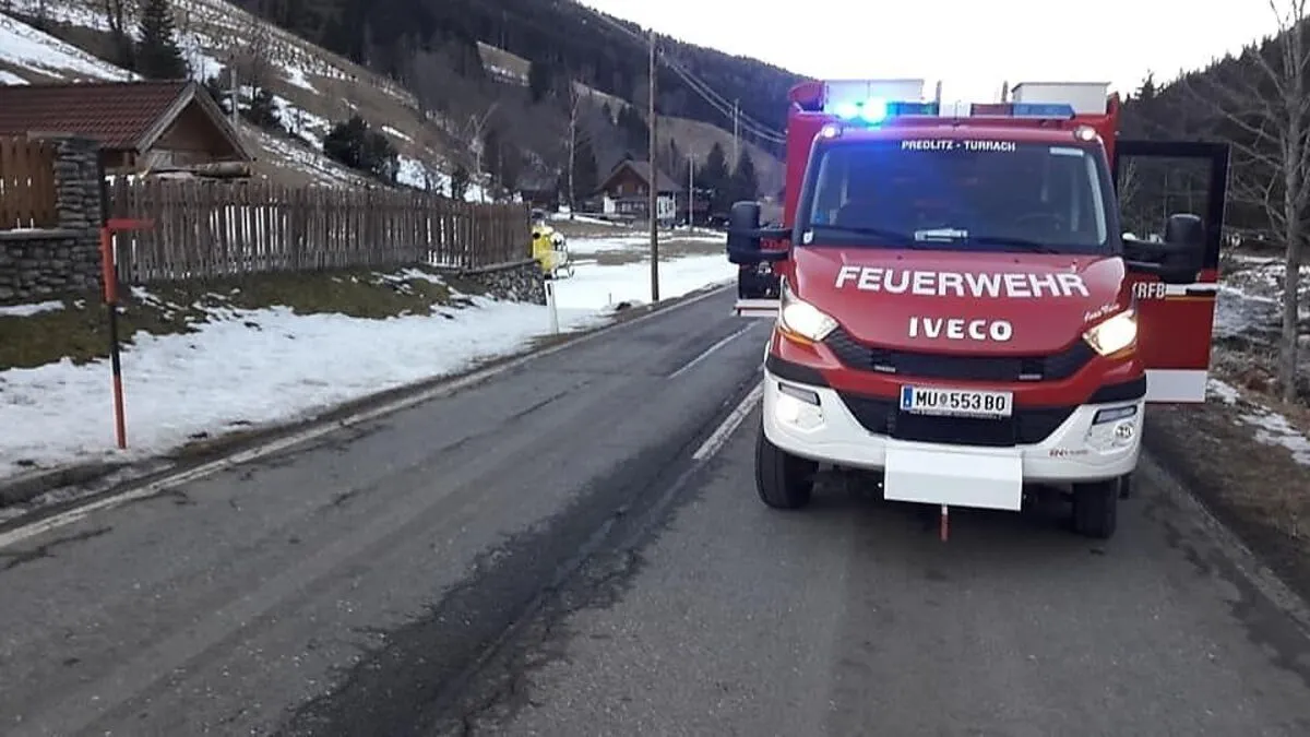 Die FF Predlitz-Turrach war mit 15 Mann und drei Fahrzeugen im Einsatz