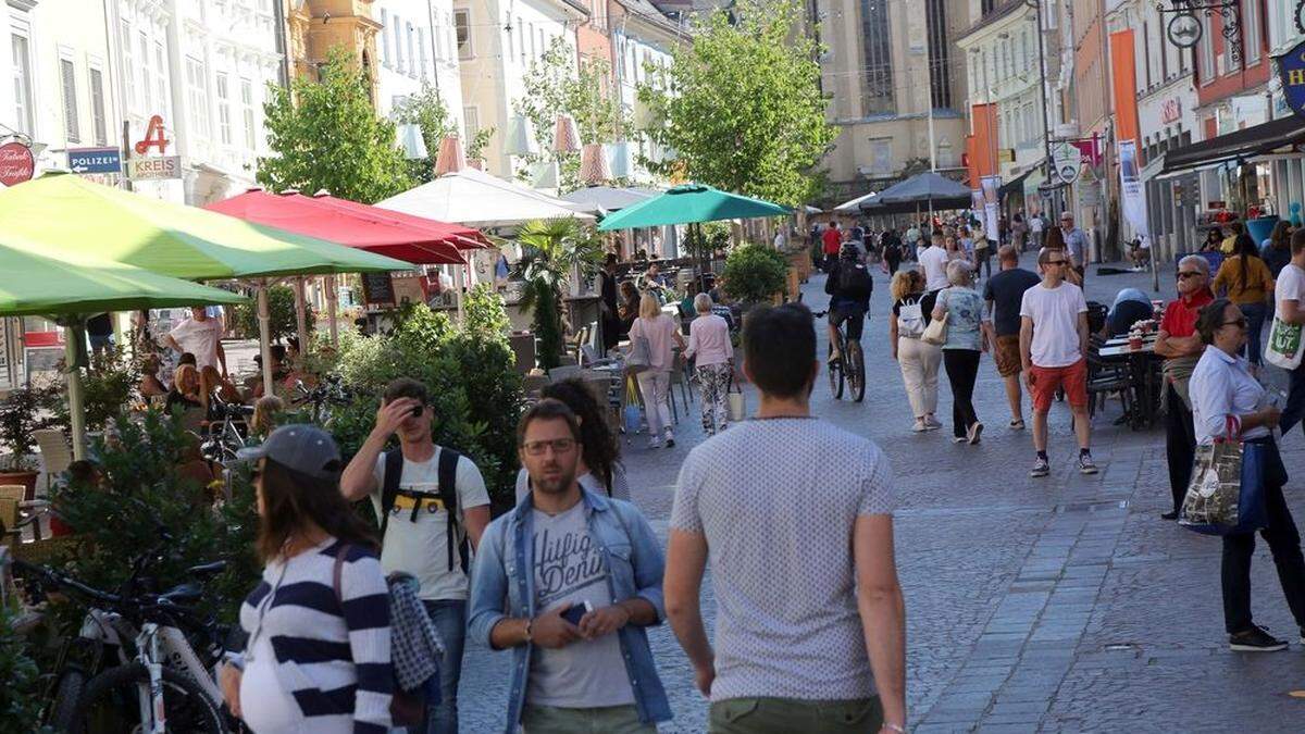 Die Villacher Innenstadt freut sich derzeit über großen Besucherzustrom