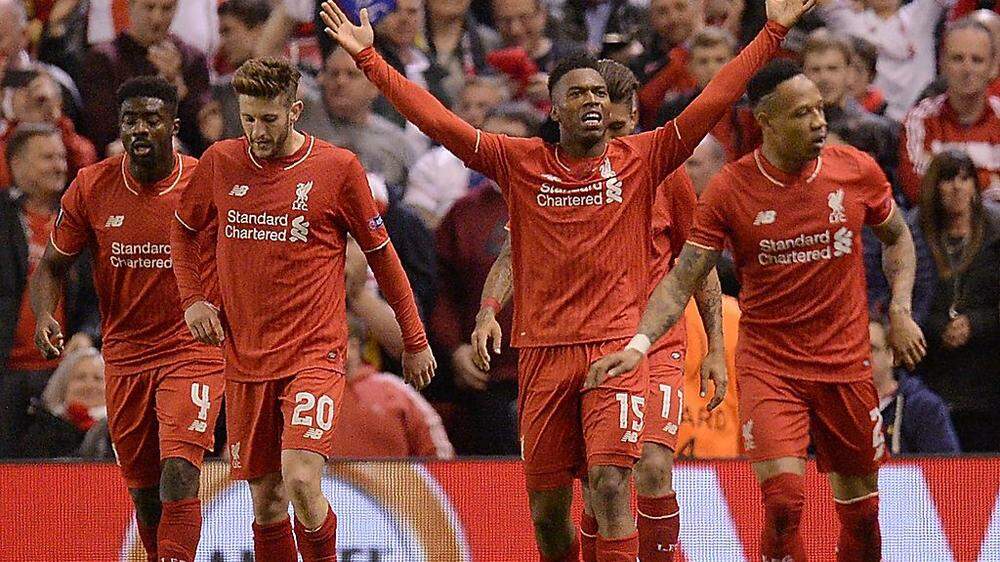 Der FC Liverpool jubelt über den Einzug ins Europa-League-Finale