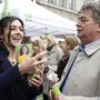 Die Grünen im Wahlkampffinale vor der Landtagswahl: Spitzenkandidatin Sandra Krautwaschl, Bundessprecher Werner Kogler