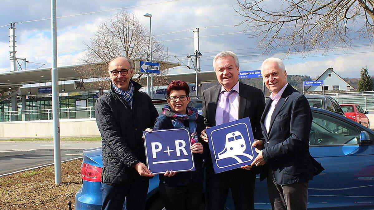 Regionalleiter Peter Kurnig, LAbg. Bernadette Kerschler, Landesrat Anton Lang und Bgm. Helmut Leitenberger