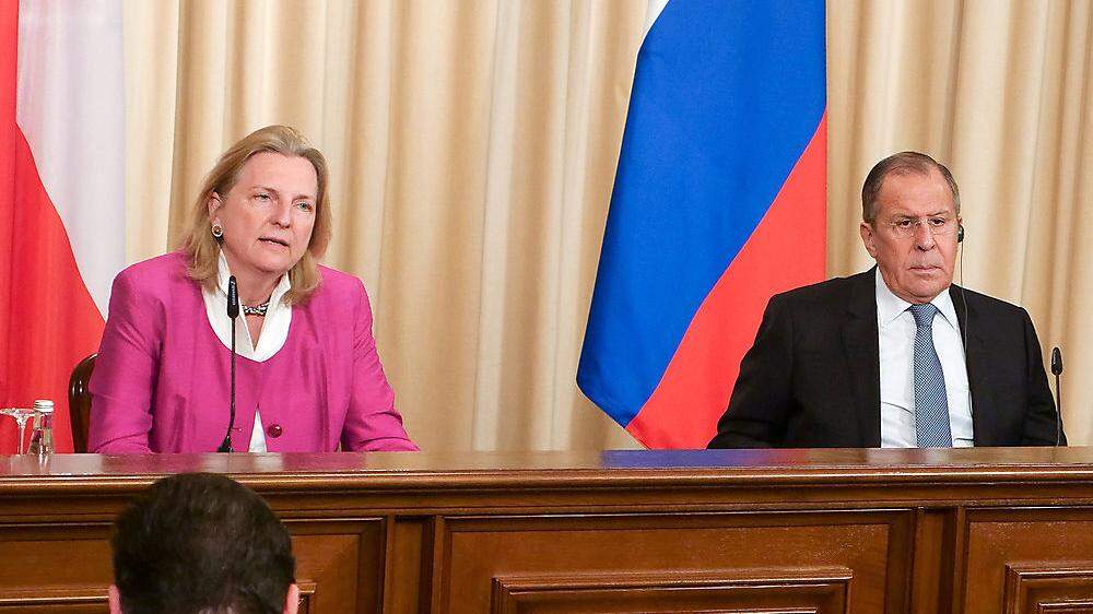 Außenministerin Karin Kneissl und Russlands Sergei Lawrow