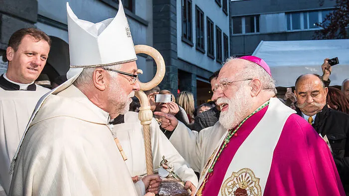 Bischof Marketz mit Nuntius Pedro Lopez Quintana