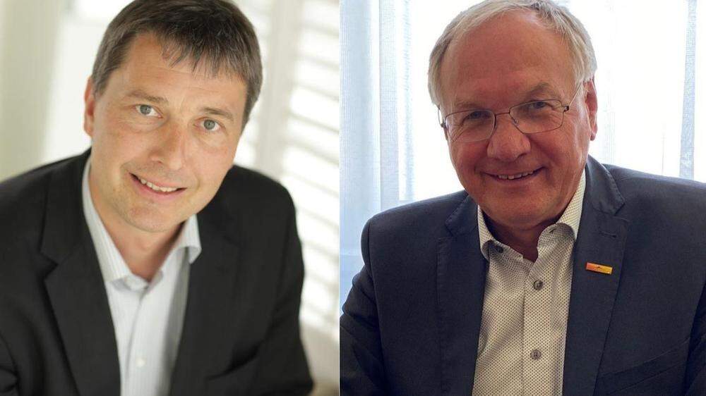 Johann Winkelmaier, Bürgermeister von Fehring, und Josef Ober, Bürgermeister von Feldbach, über das Informationsfreiheitsgesetz (Collage: KLZ)