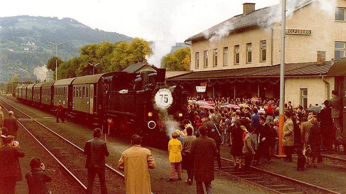Die Lavanttalbahn – hier bei einer Feier 1975 in Wolfsberg – soll eine Renaissance erleben