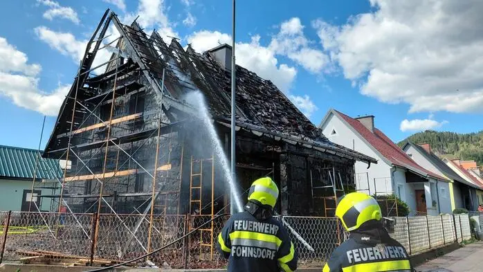 Das Wohnhaus wurde durch den Brand vollständig zerstört