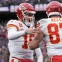 Mahomes (links) und Kelce wollen abermals triumphieren