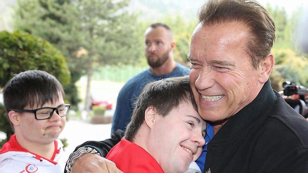 Arnold Schwarzenegger als Gast bei den Special Olympics