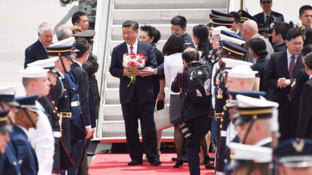Xi bei seiner Ankunft am Flughafen von Palm Beach