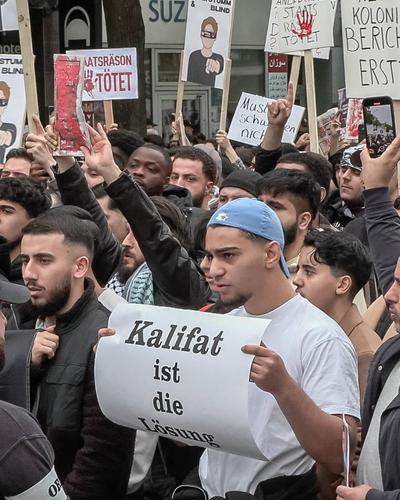 Kalifat-Demo auf dem Steindamm in Hamburg