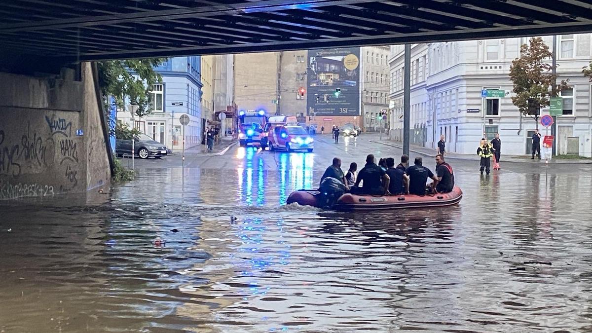 In Wien kam es in manchen Stadtteilen zu heftigen Überschwemmungen 