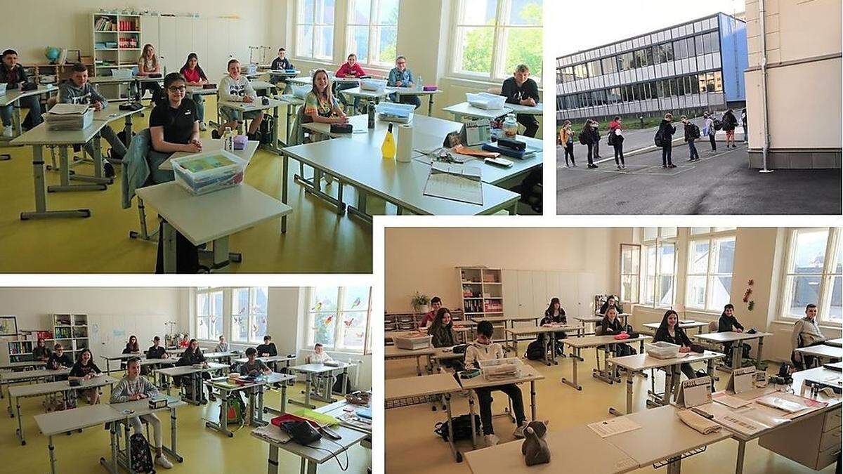 In der NMS Leoben-Stadt im Bildungszentrum Innenstadt waren die Schülerinnen und Schüler gut auf ihren ersten Schultag nach zwei Monaten vorbereitet