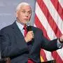 Former Vice President Mike Pence speaks to students at Georgetown University in Washington, Wednesday, Oct. 19, 2022. ( AP Photo/Jose Luis Magana)