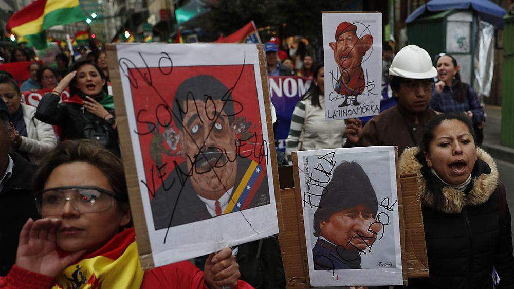 Protest gegen den Wahlsieger Morales