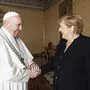 Merkel berichtete, dass sie mit Franziskus in der rund einstündigen Unterredung über den Klimawandel und auch Herausforderungen der Kirche gesprochen habe